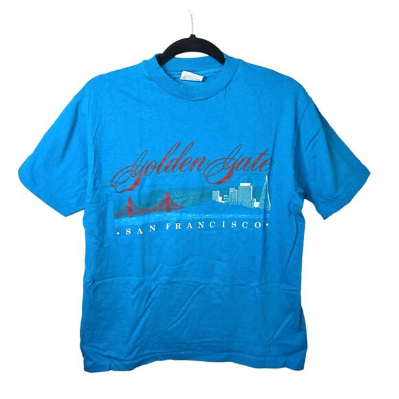 Vintage San Francisco Golden Gate Bridge Single Stitch Short Sleeve T-Shirt - Picture 1 of 5